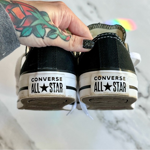 Converse Low Top Sneakers - Black & White - Picture 6 of 11